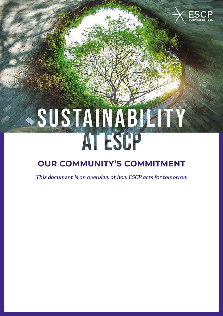 Sustainability at ESCP Flyer, cover, ESCP Business School