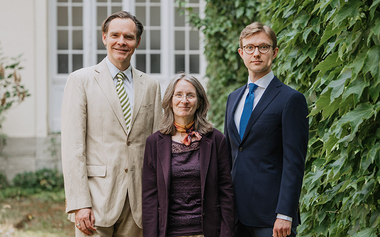 Team of the chair of  Environment and Economics, with Prof. Dr. Martin Schmidt, Barbara Lutz and Mateusz Tokarski, Berlin campus, ESCP