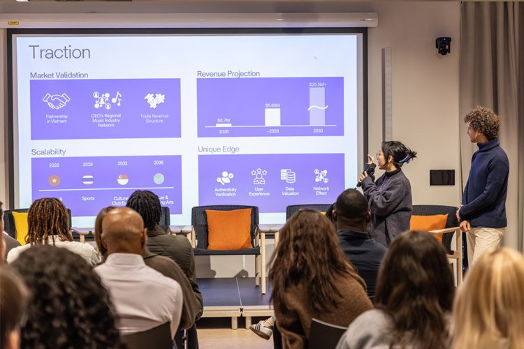 Students presenting their projects at the 2025 Entrepreneurship Fair