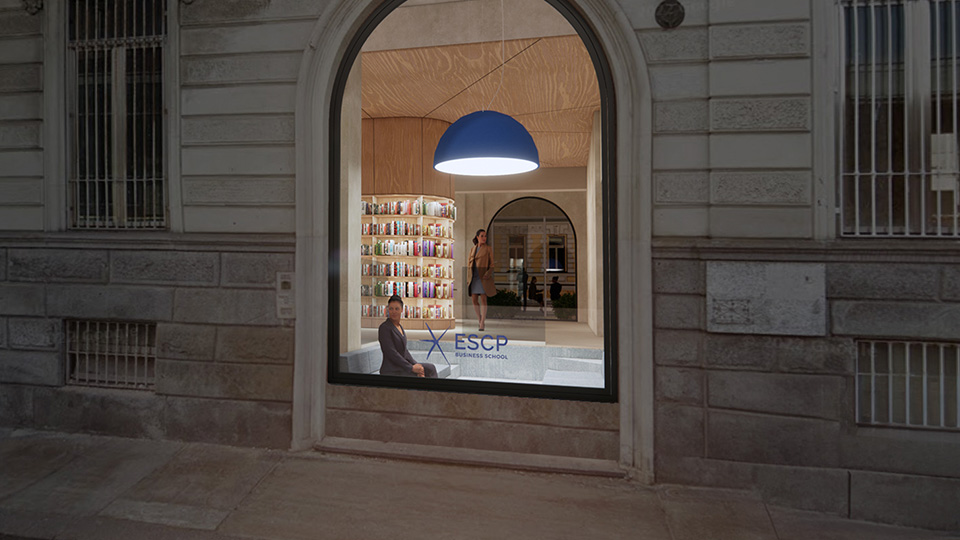 Street view of the libray, turin campus, escp business school