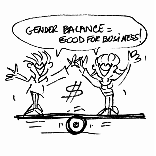 Gender Balance is good for business - 2024 PWN Global Summit - Illustration by Corinne Albert