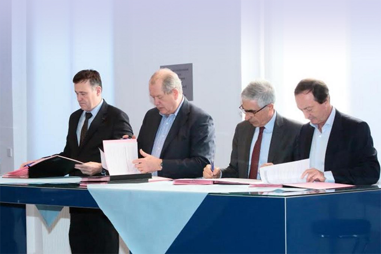 Franck Bournois, Patrick Gounelle, Michel-Edouard Leclerc was signing for The Future of retail in Society 4.0 Chair