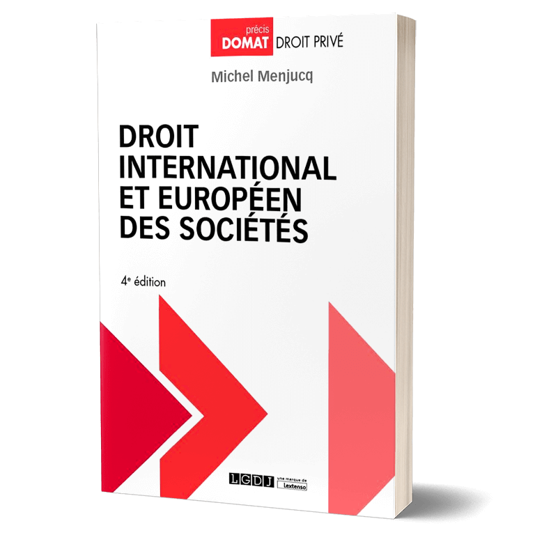 Couverture, Droit international et européen des sociétés par Michel Menjucq, édition L.G.D.J