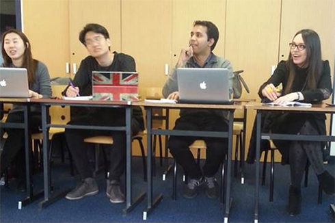 Students work group with Société Générale, ESCP