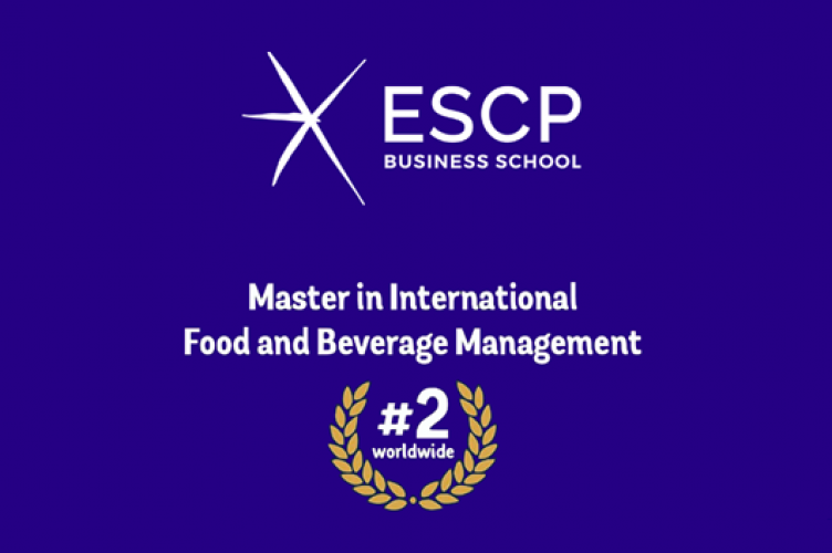 ESCP Master in International Food and Beverage Management has been ranked  2nd worldwide