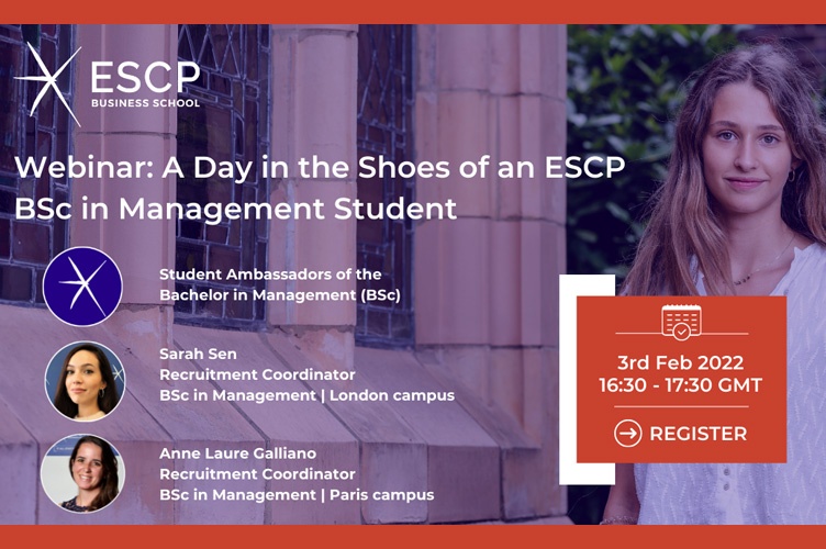Webinar: A Day in the Shoes of an ESCP BSc in Management Student