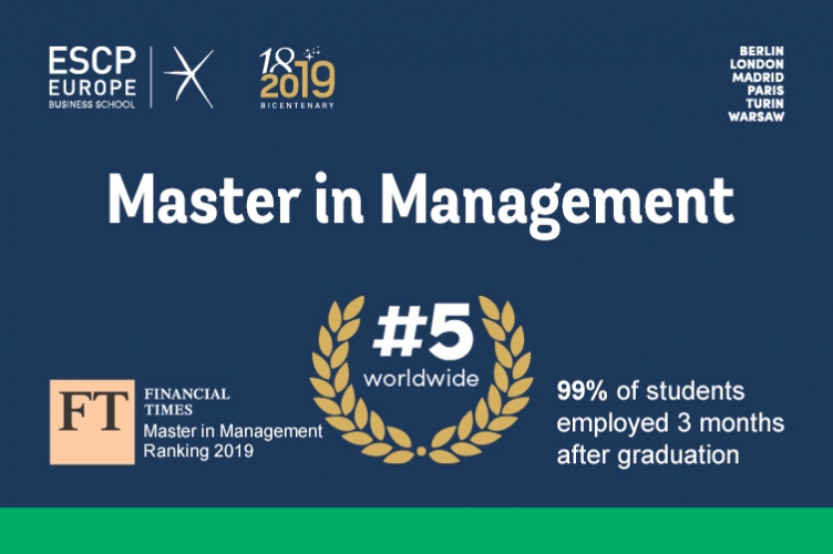 Financial Times Ranking Master In Management Der Escp Erneut Auf Platz 5 Weltweit In Deutschland Weiterhin Nummer 1