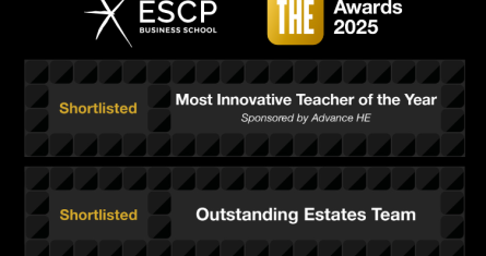 ESCP Business School shortlisted in two categories at the Times Higher Education Awards 2025 ESCP Business School shortlisted in two categories at the Times Higher Education Awards 2025