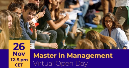 Students sitting outside the building - 26th Nov 12-5:30 pm (CET) - Master in Management Virtual Open Day